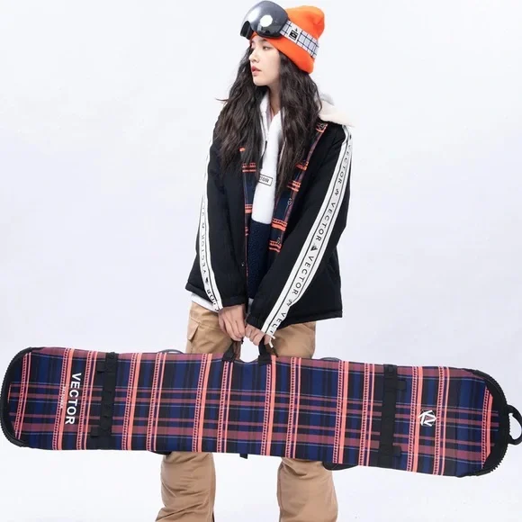 new! waterproof snowboard carrying coverlet B&W Lattice or Fire Plaid neoprene - Picture 8 of 16